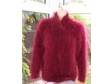 Longhaired Handknitted Mohair Sweater Crossover Neck 48